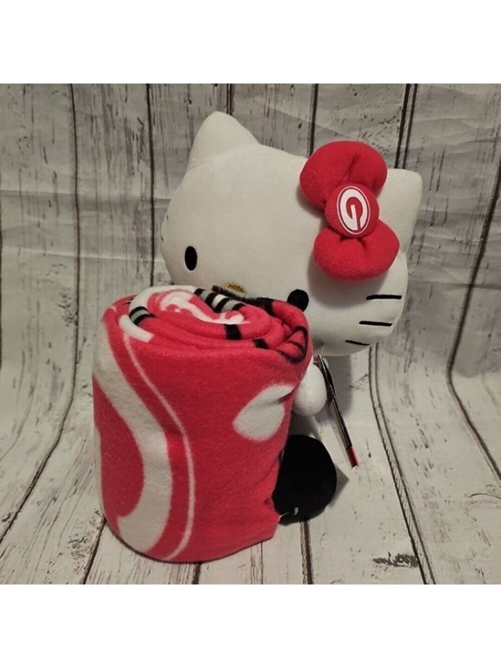 Green Bay Packers Hello Kitty Cheerleader Character Plush Throw Set by Northwest